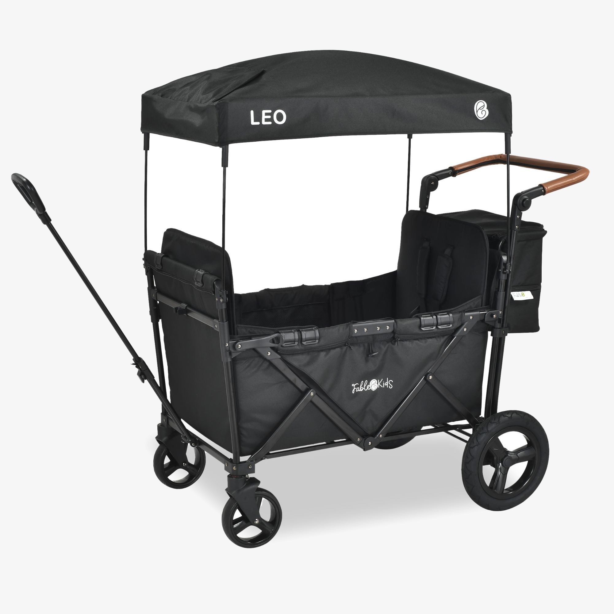 FableKids Bollerwagen X2 Plus - Offroad Räder, XXL-Hecktasche, Schub- & Zugstange, herausnehmbare Sitze