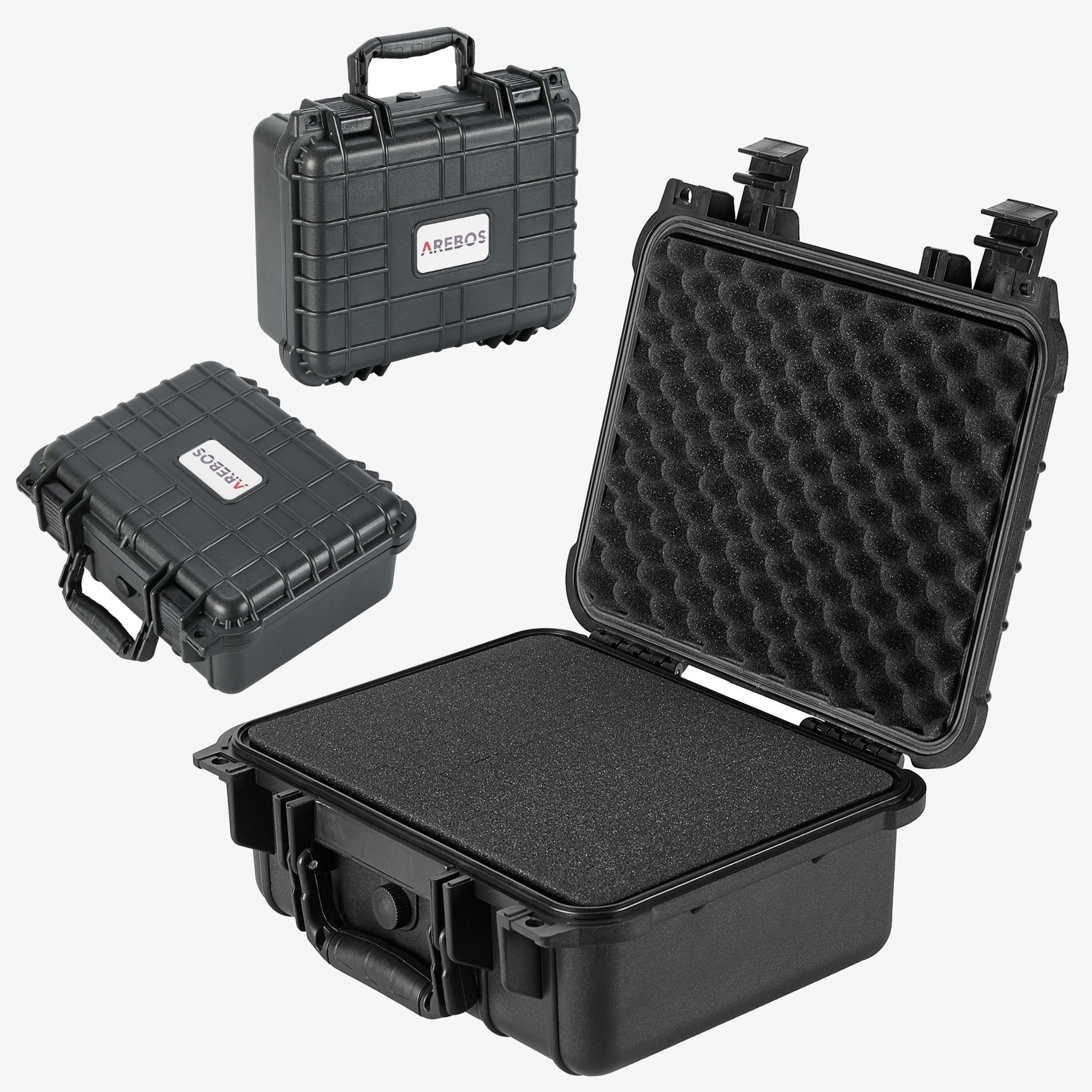 Arebos Custodia per fotocamera 15L a guscio rigido,universale,fotografica,antipolvere,resistente alle intemperie