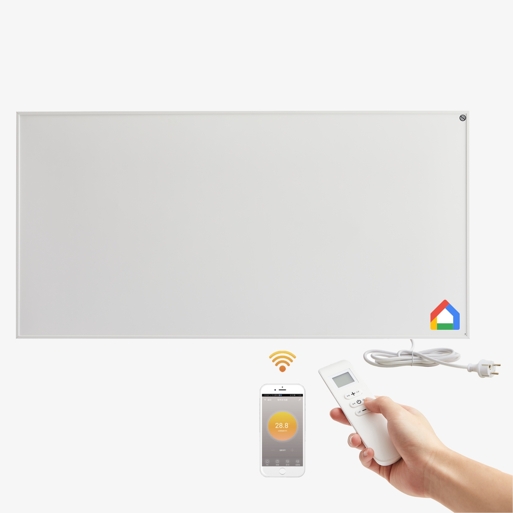 Arebos@ Infrarotheizung Wandheizung inkl. WIFI Thermostat 700 W,Timer,Carbon Crystal