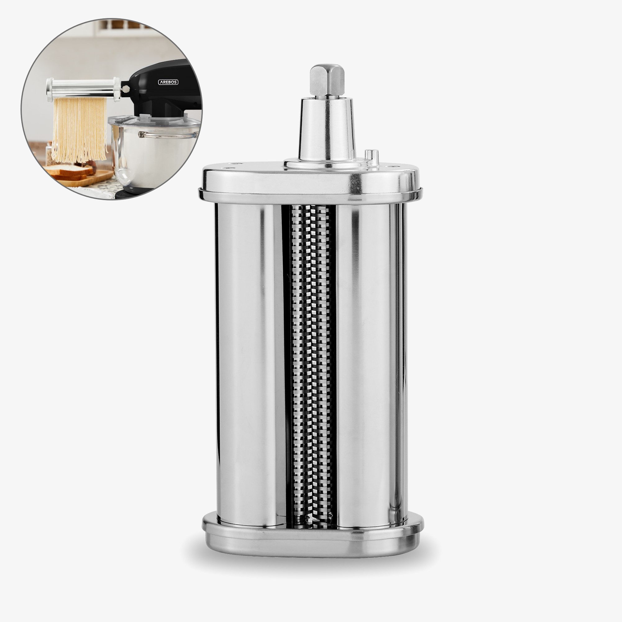 Arebos Küchenmaschinen Zubehör - Spaghettischneider kompatibel mit Küchenmaschine Retro