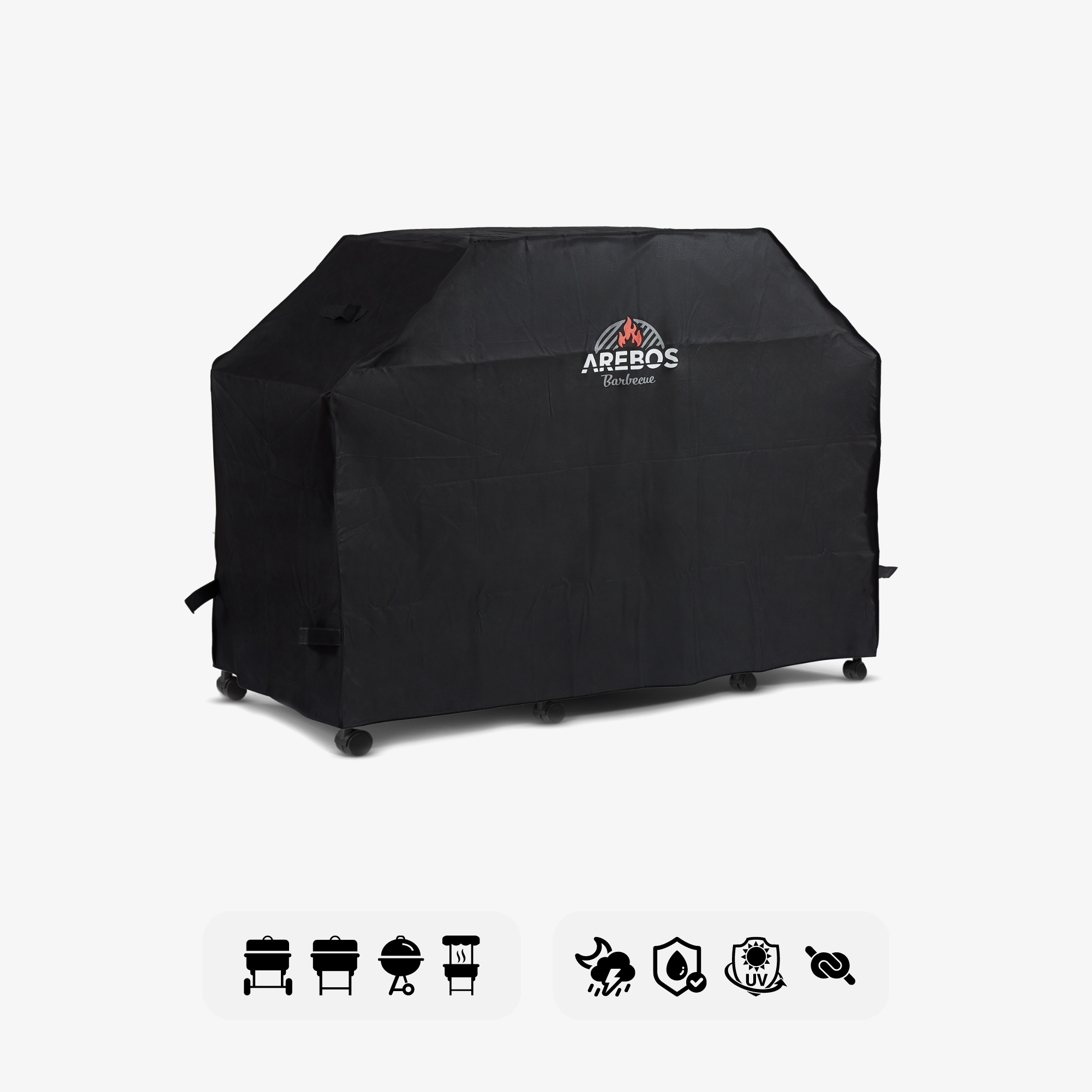 Arebos Coperchio universale per barbecue 163x61x122 cm,tessuto Oxford 600D Rivestimento anti-UV Resistente alle intemperi