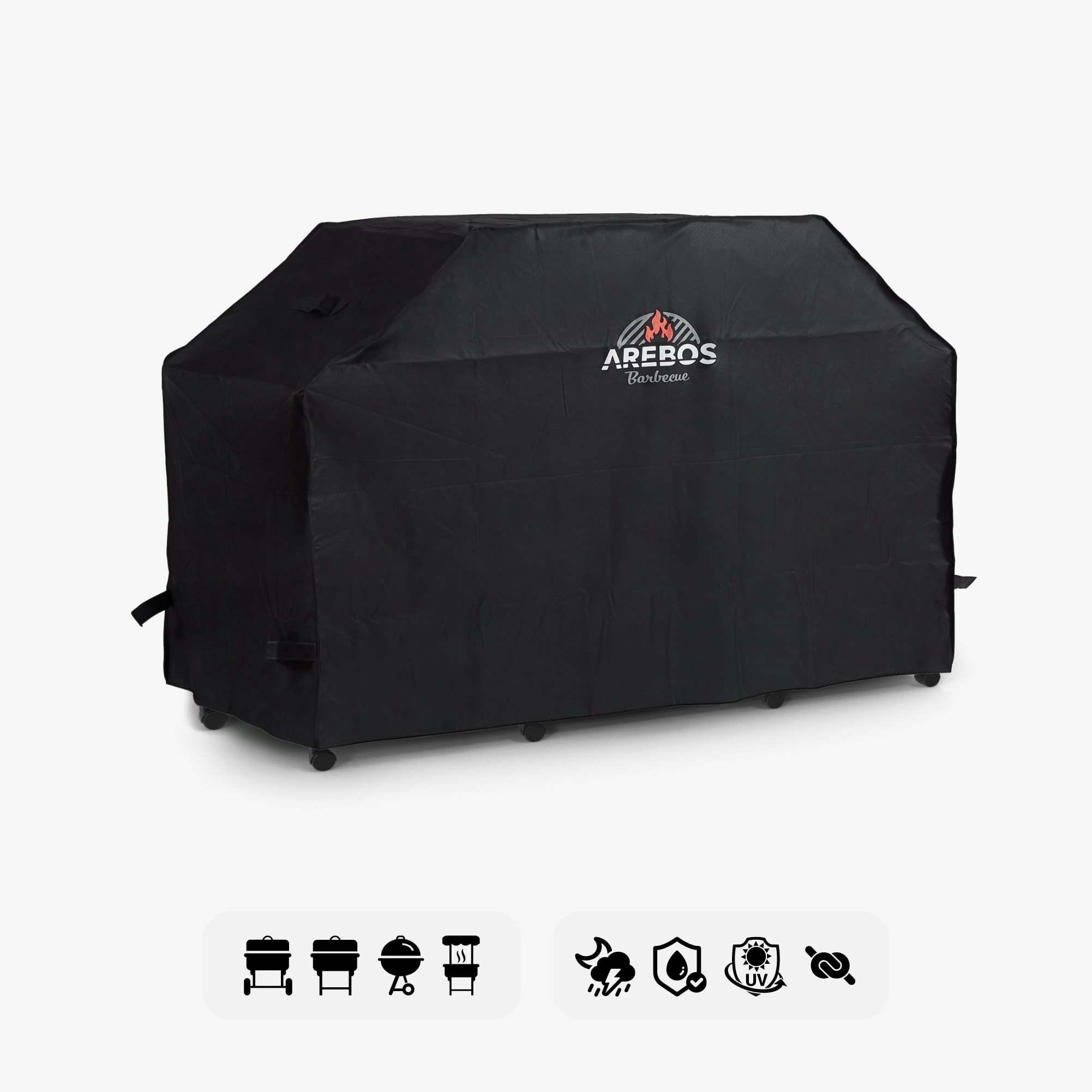 Arebos Universelle BBQ Grillhaube 183 x 66 x 130 cm, 600D Oxford-Gewebe Anti-UV-Beschichtung Witterungsbeständig