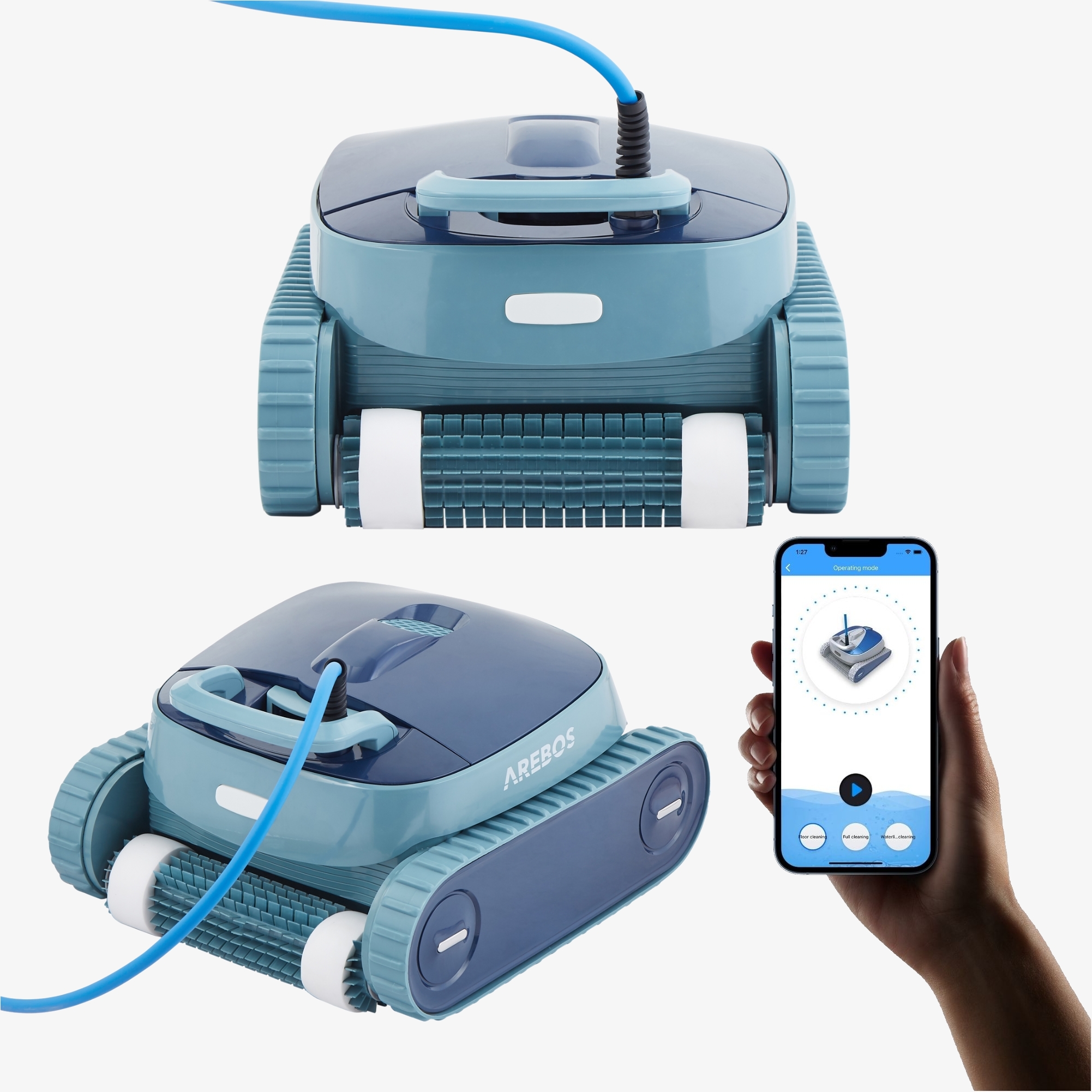 Arebos AREBOS Poolroboter Poolrunner Poolsauger Poolreiniger Pool Roboter vollautomatisch mit APP