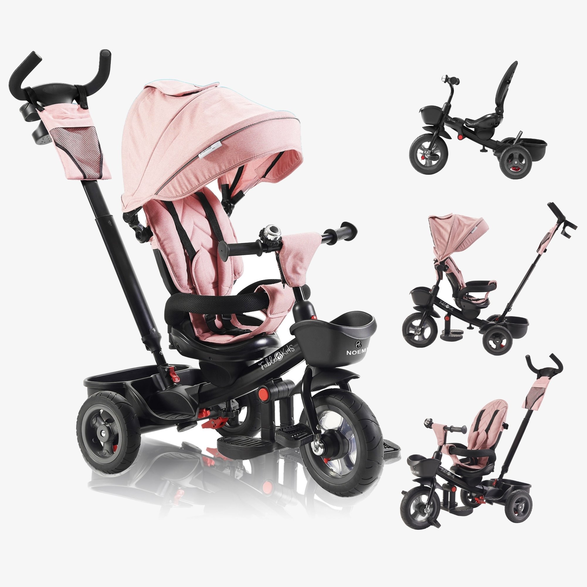 FableKids 5-IN-1Tricycle multifonctionnel Ceinture de sécurité 3 points
