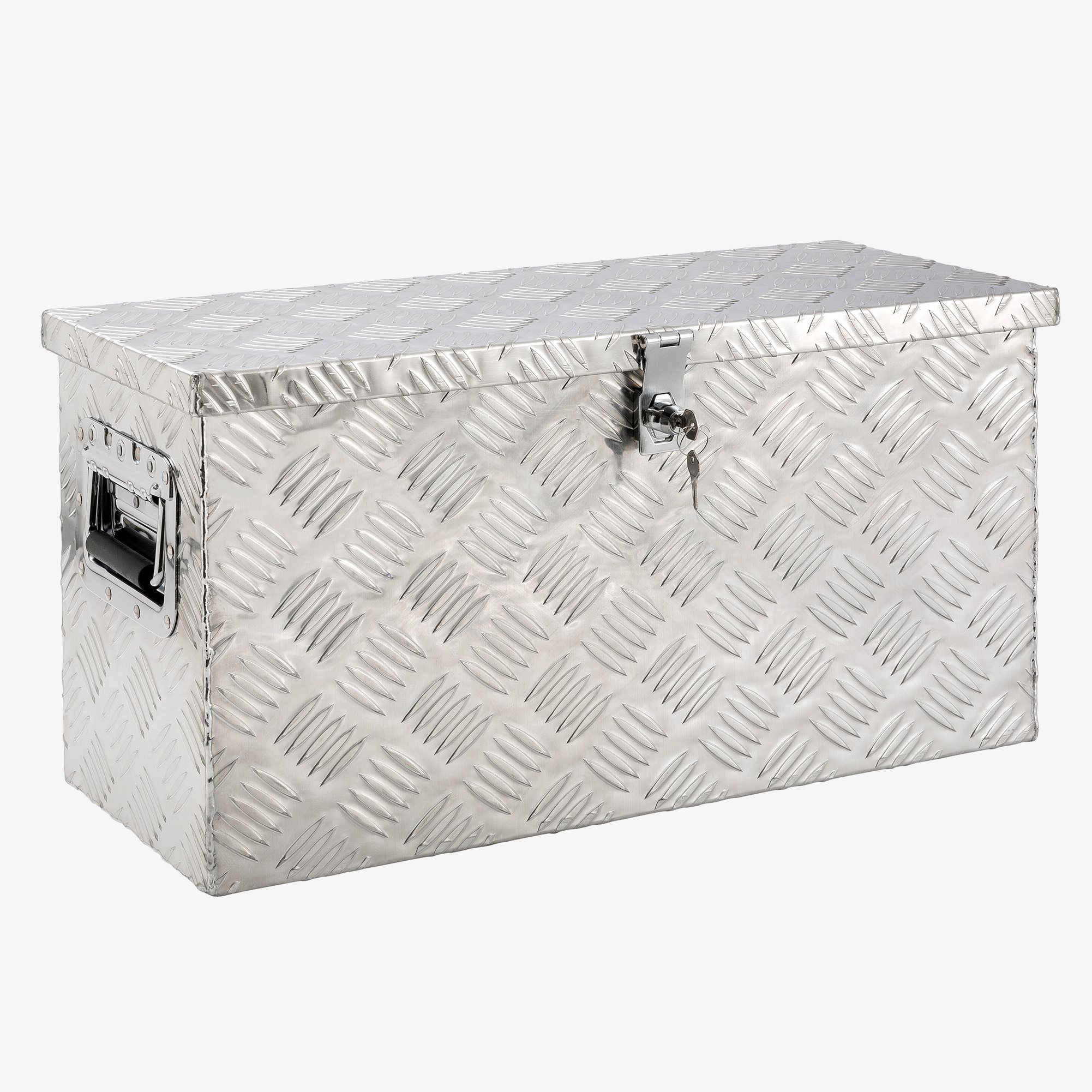 Arebos Boîte à outils en aluminium avec serrure - 60x25x30cm, boîte à timon avec joint en caoutchouc mousse
