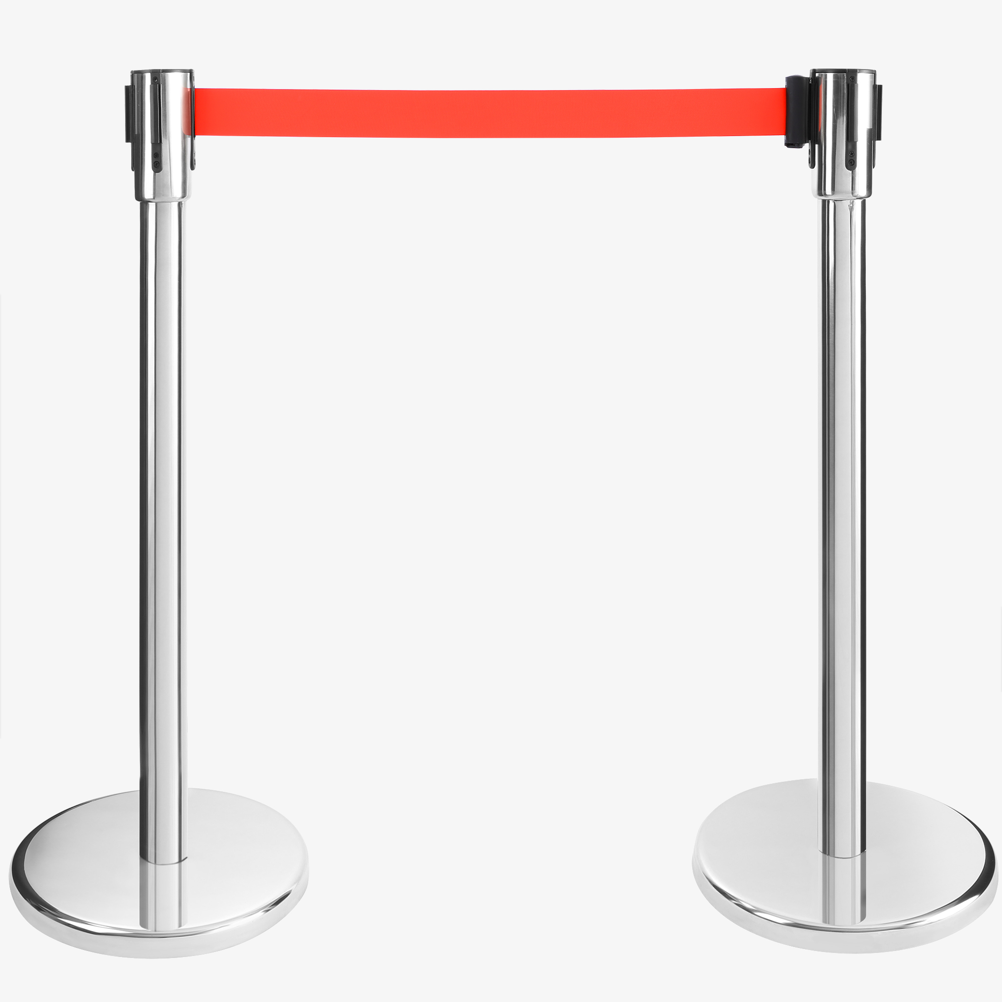 Arebos 2xPoteaux de Guidage avec Cordes Barrières de sécurité Argenté Barrière de Guidage
