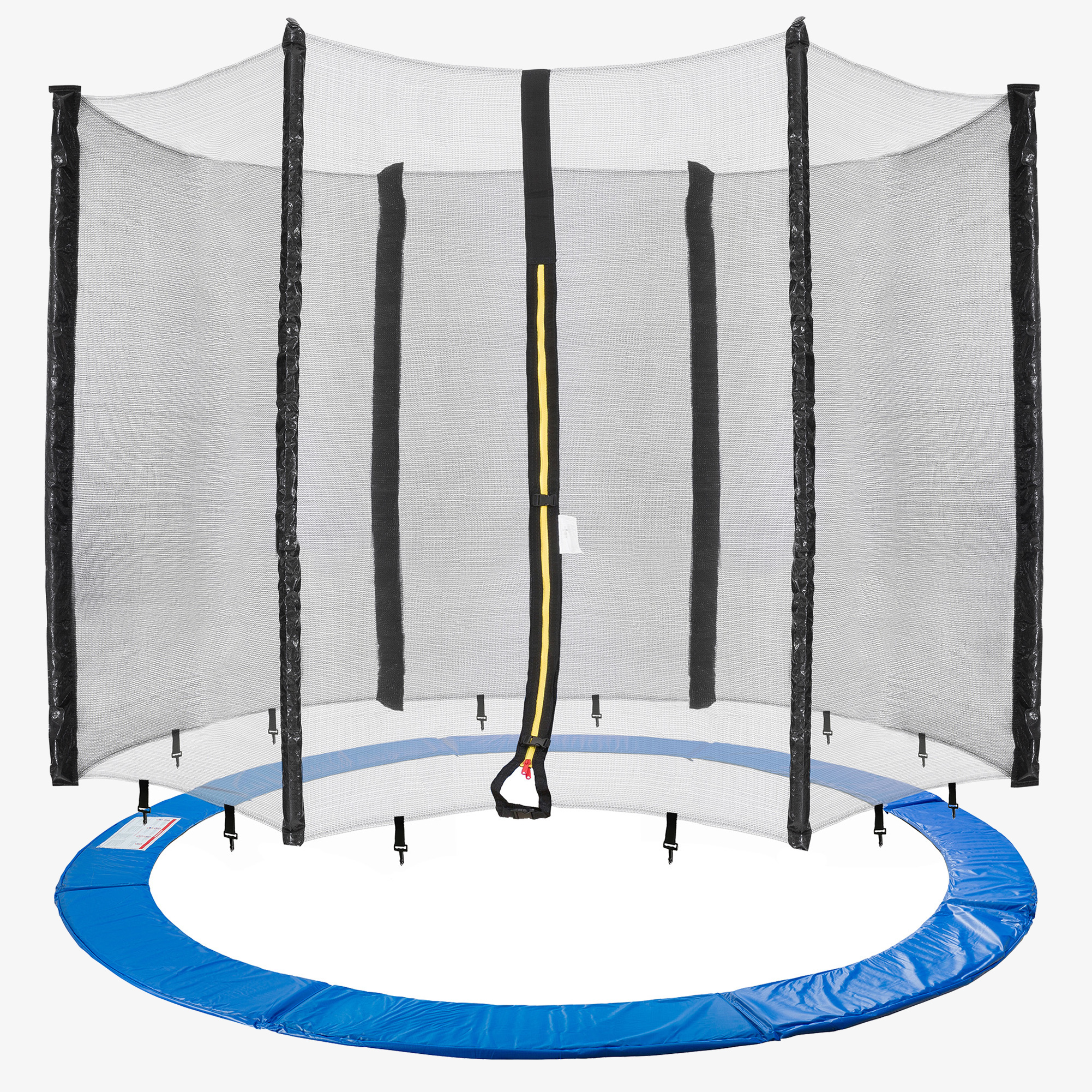 Arebos Set copertura bordi blu e rete per 6 pali e trampolino Ø 305 cm - Resistente alle intemperie