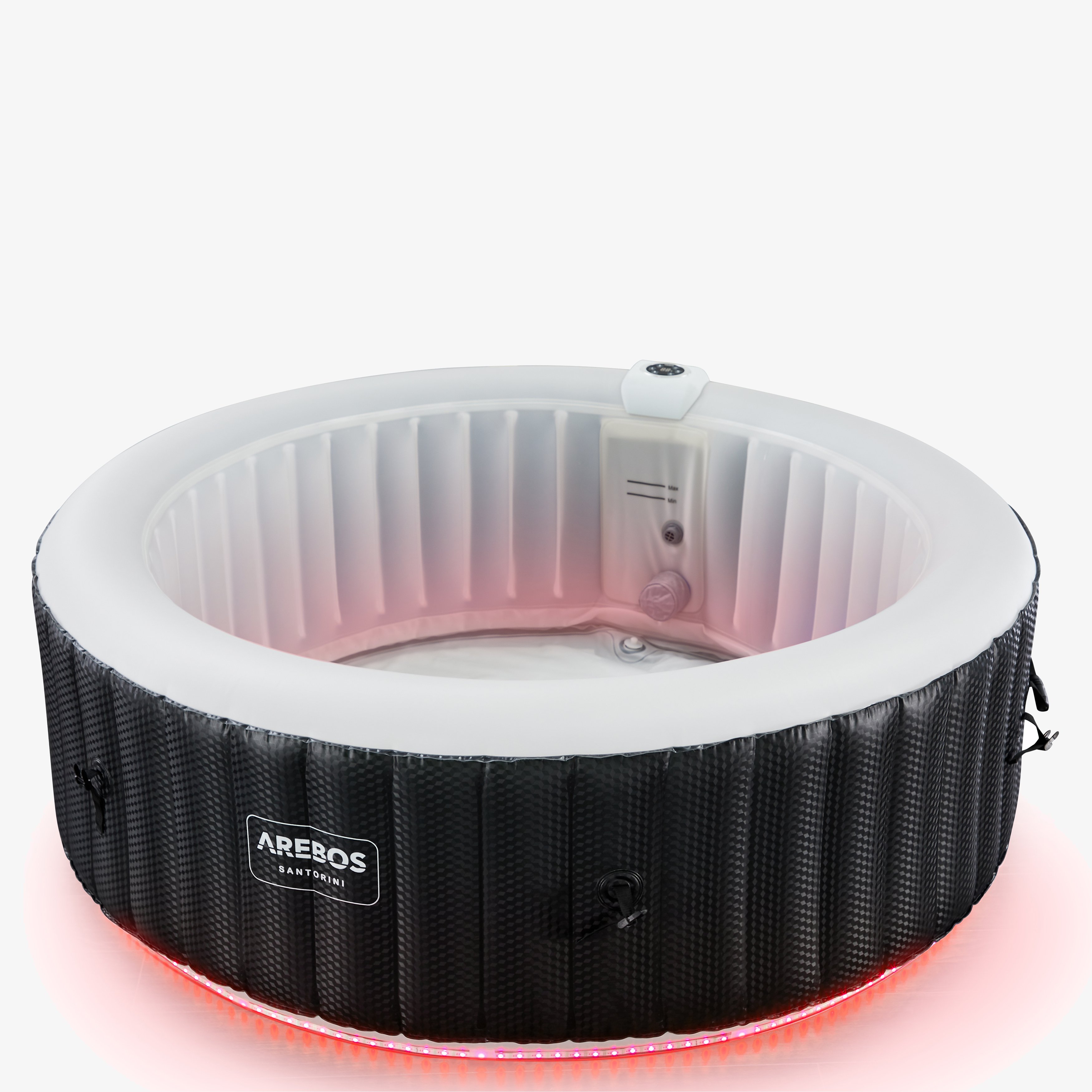 Arebos Whirlpool Santorini LED Spa gonfiabile, interna ed esterna, Ø208cm, Spa per 6 persone