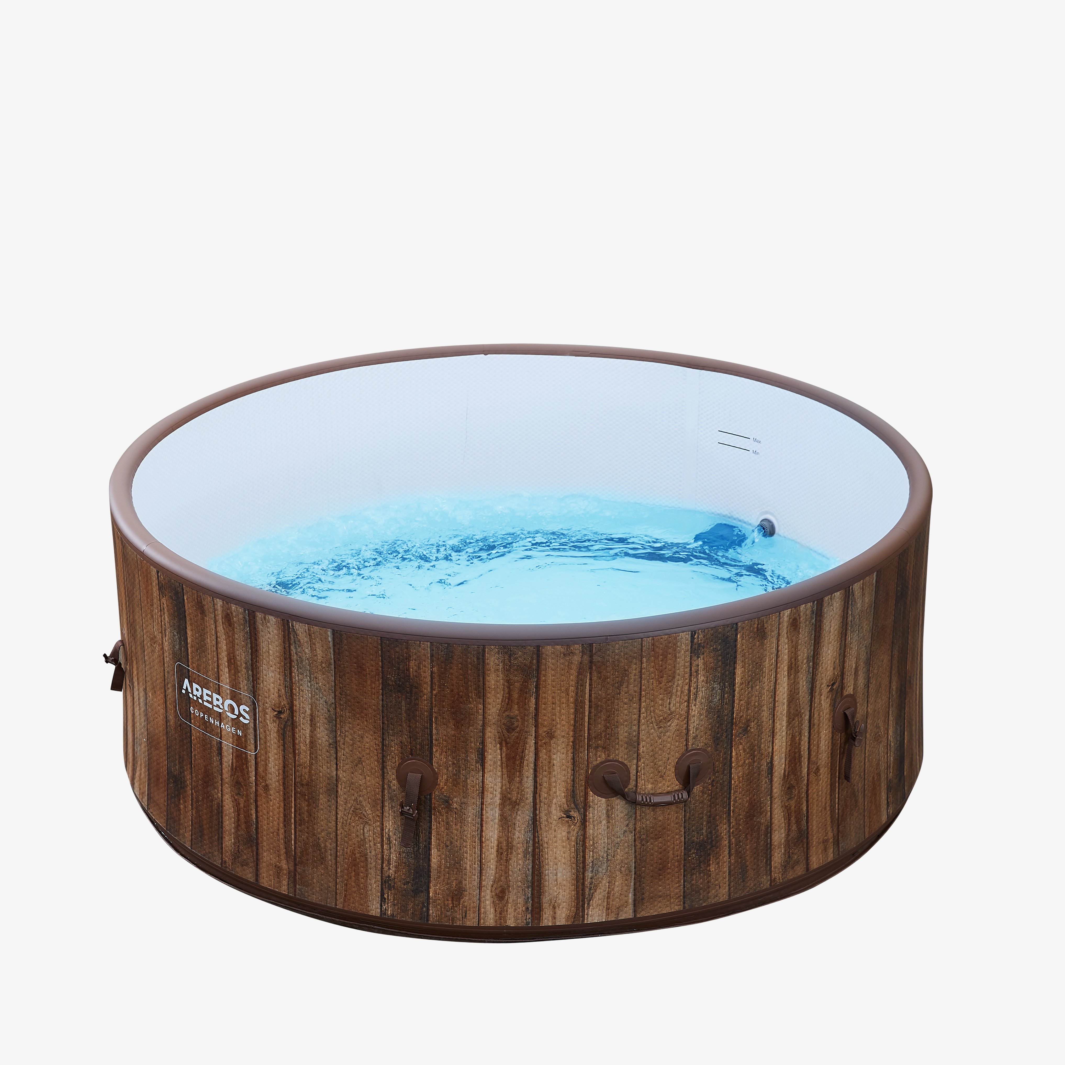 Arebos Whirlpool Copenhagen Bubble Spa aufblasbar,In- & Outdoor,Ø180cm,Spa für 4 Personen