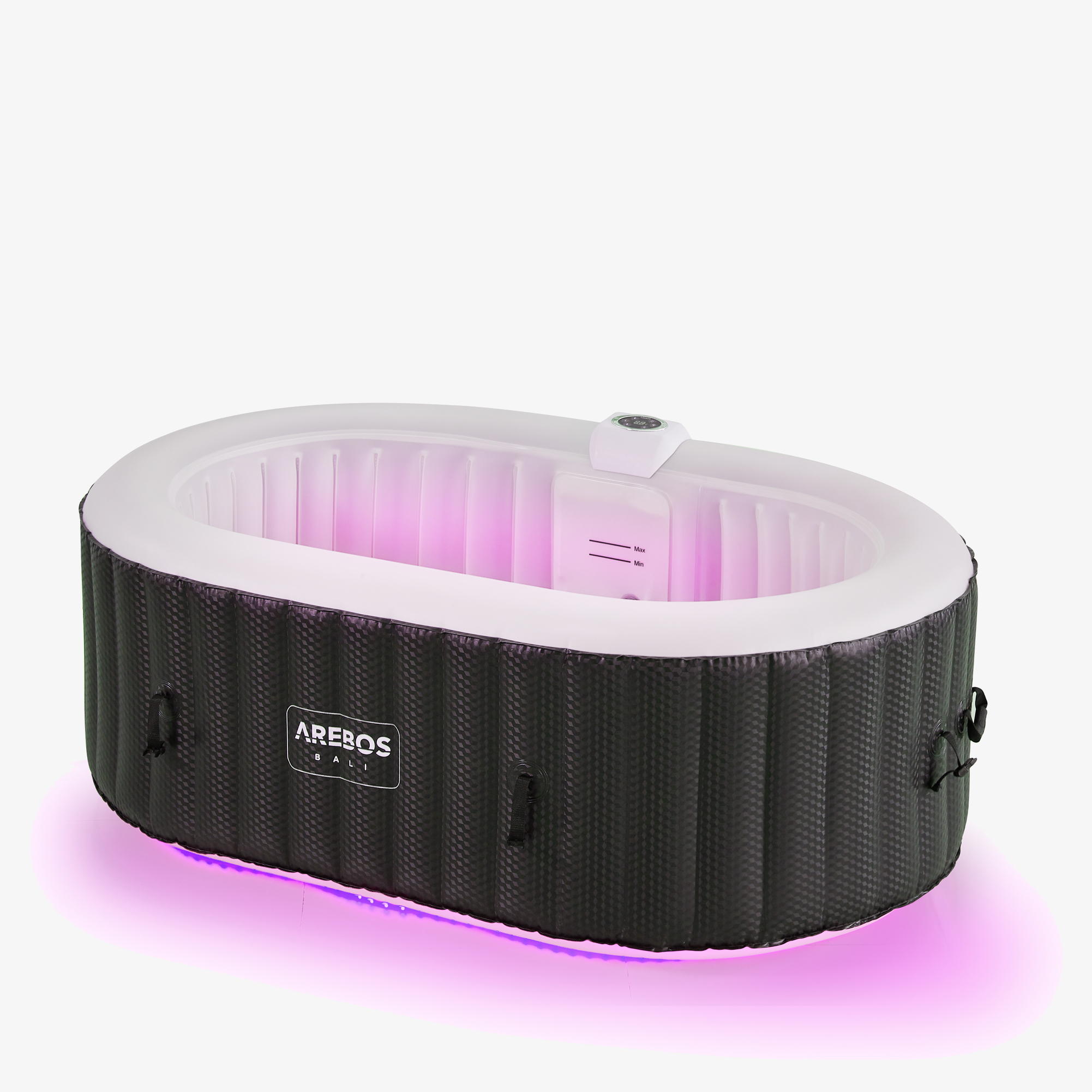 Arebos Whirlpool Bali LED Spa gonfiabile, interna ed esterna, 190x120cm, spa per 2 persone