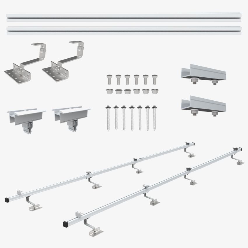 Nuasol Photovoltaik Ziegeldach Montage Set-  Erweiterungsset 1 Modul