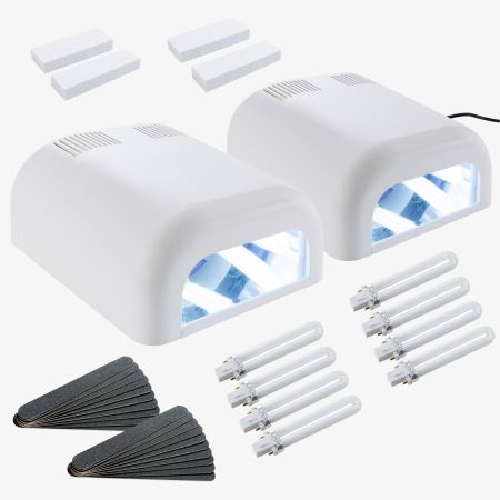 2x UV Lichthärtungsgerät 36W - Weiß - mit Zubehör