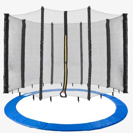 Trampolin Zubehör Randabdeckung 457-460 cm Durchmesser für 15 Fuß Trampolin und Sicherheitsnetz 457-460 cm Durchmesser für 15 Fuß Trampolin mit 12 Sicherheitsstangen, Netzhöhe 180 cm