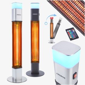 Infrarot Terrassenheizstrahler 1500W mit LED Silber