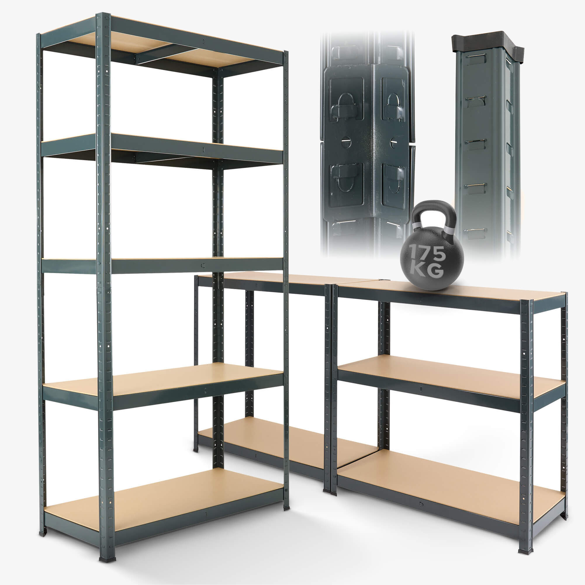 Arebos Scaffale per carichi pesanti 180 x 90 x 40 cm, portata 875 kg - Antrazite