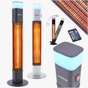 Arebos Infrarot Terrassenheizstrahler 1500W - LED,16 Farben,3 Stufen,inkl.Fernbedienung